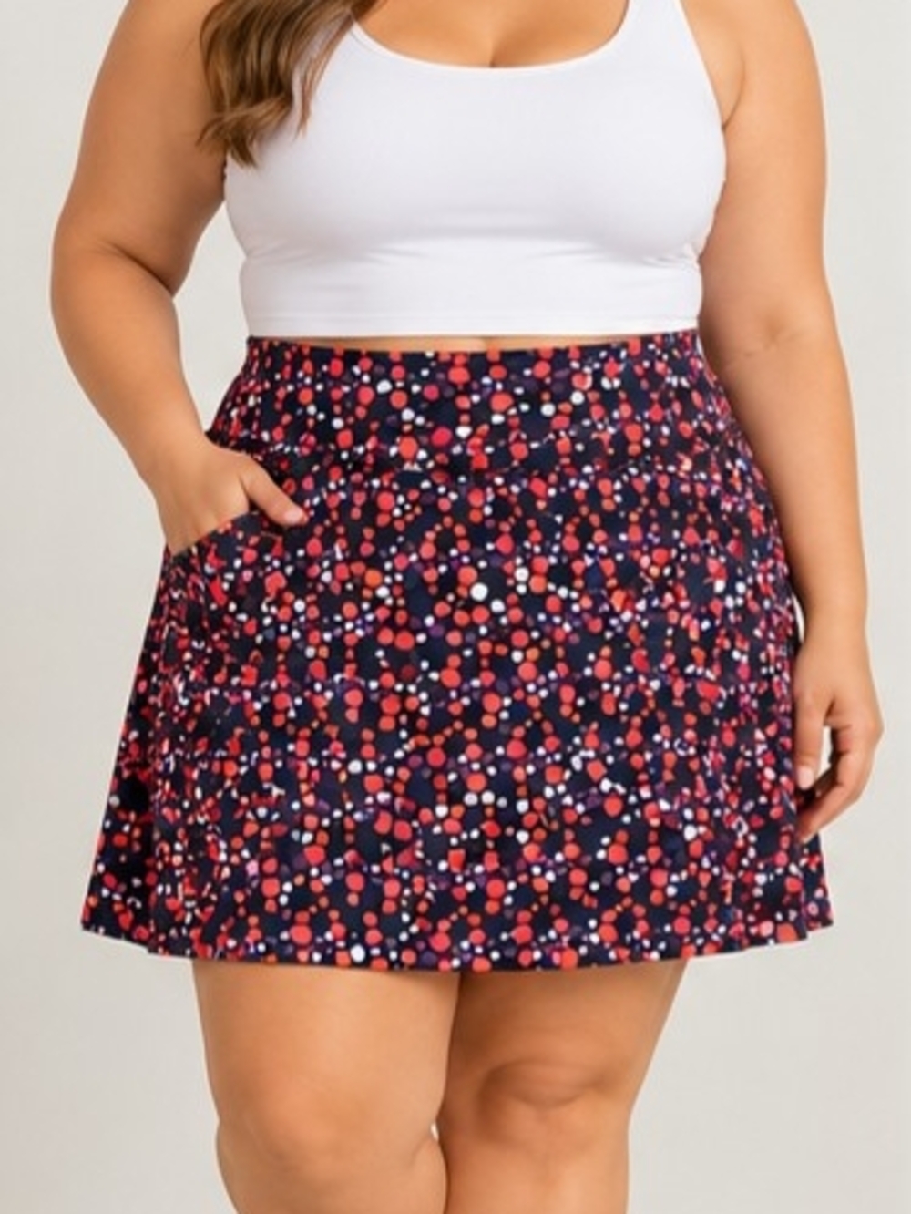 Beroy Women’s 2XL Athletic Skort Polka Dot Built In Shorts Tennis Golf